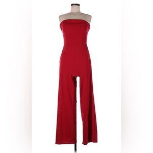 Crystal sky red straplesss jumpsuit